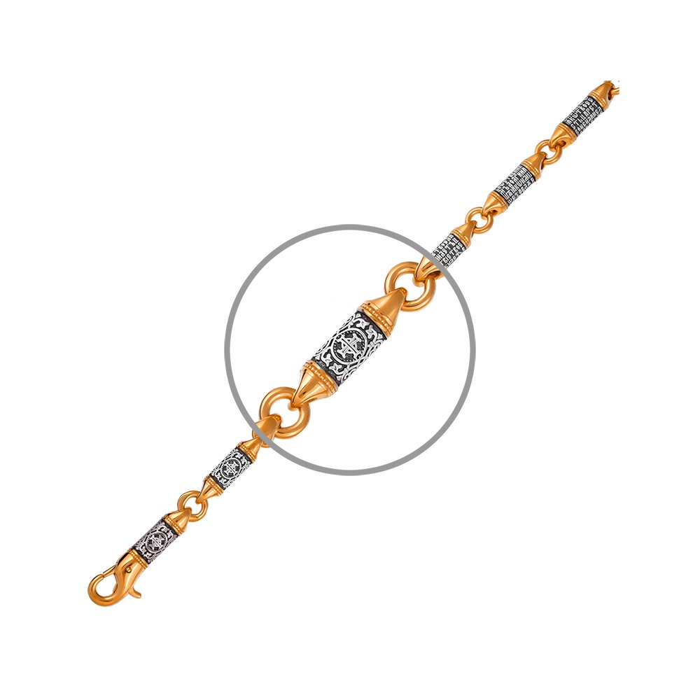 Серебряный браслет Отче Наш с позолотой