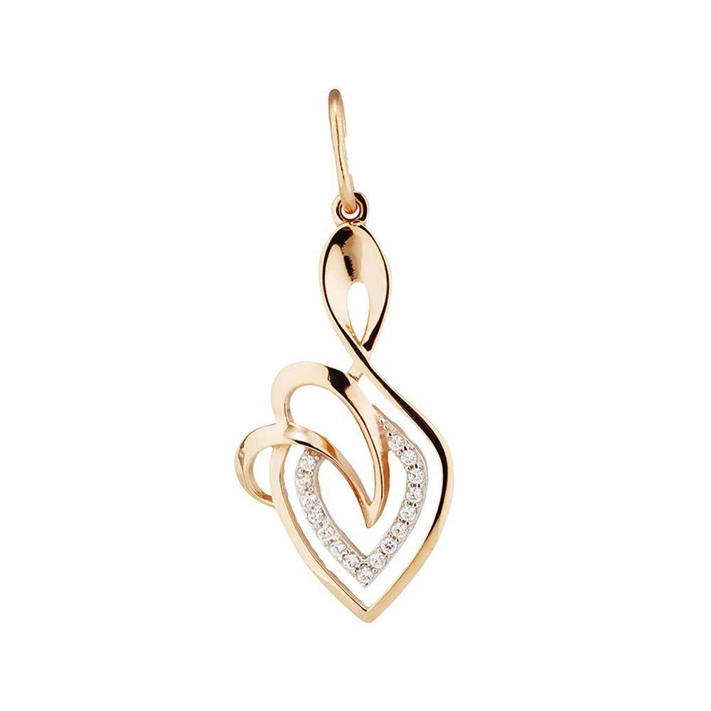 Золотая подвеска с фианитами