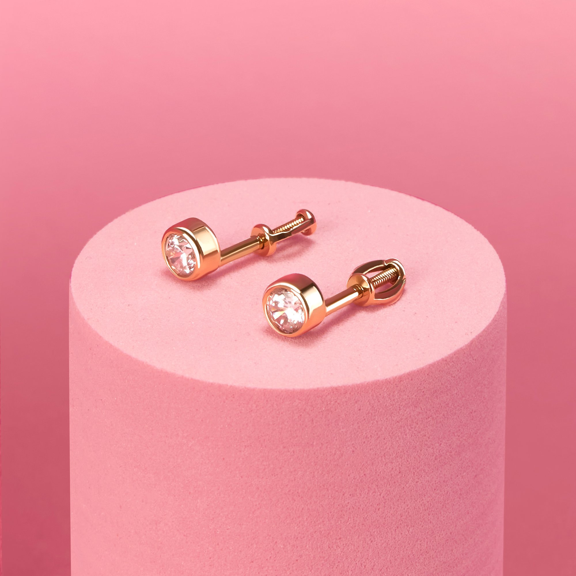 Золотые серьги с кристаллами Swarovski