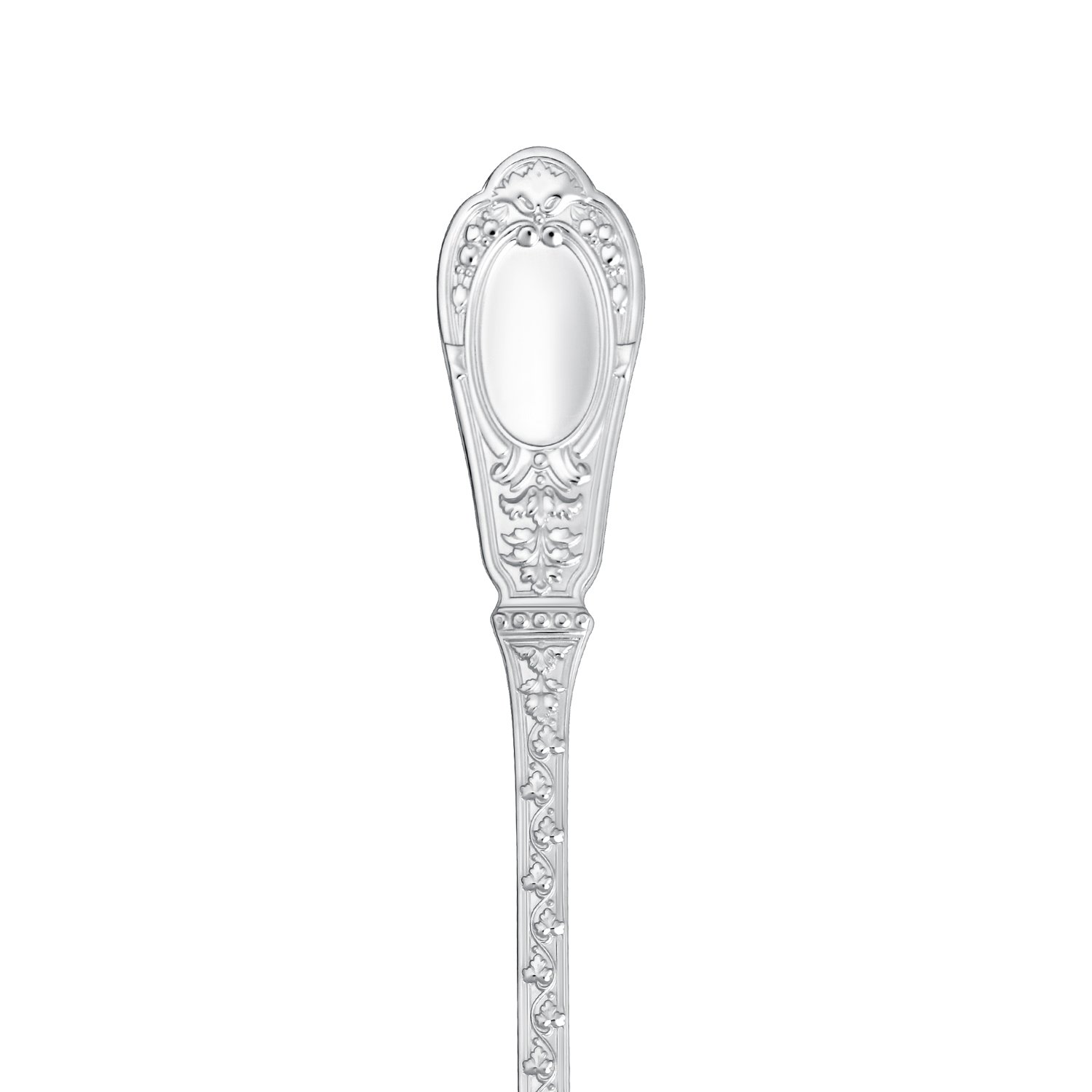 Серебряная ложка для напитков Фамильная с родированием