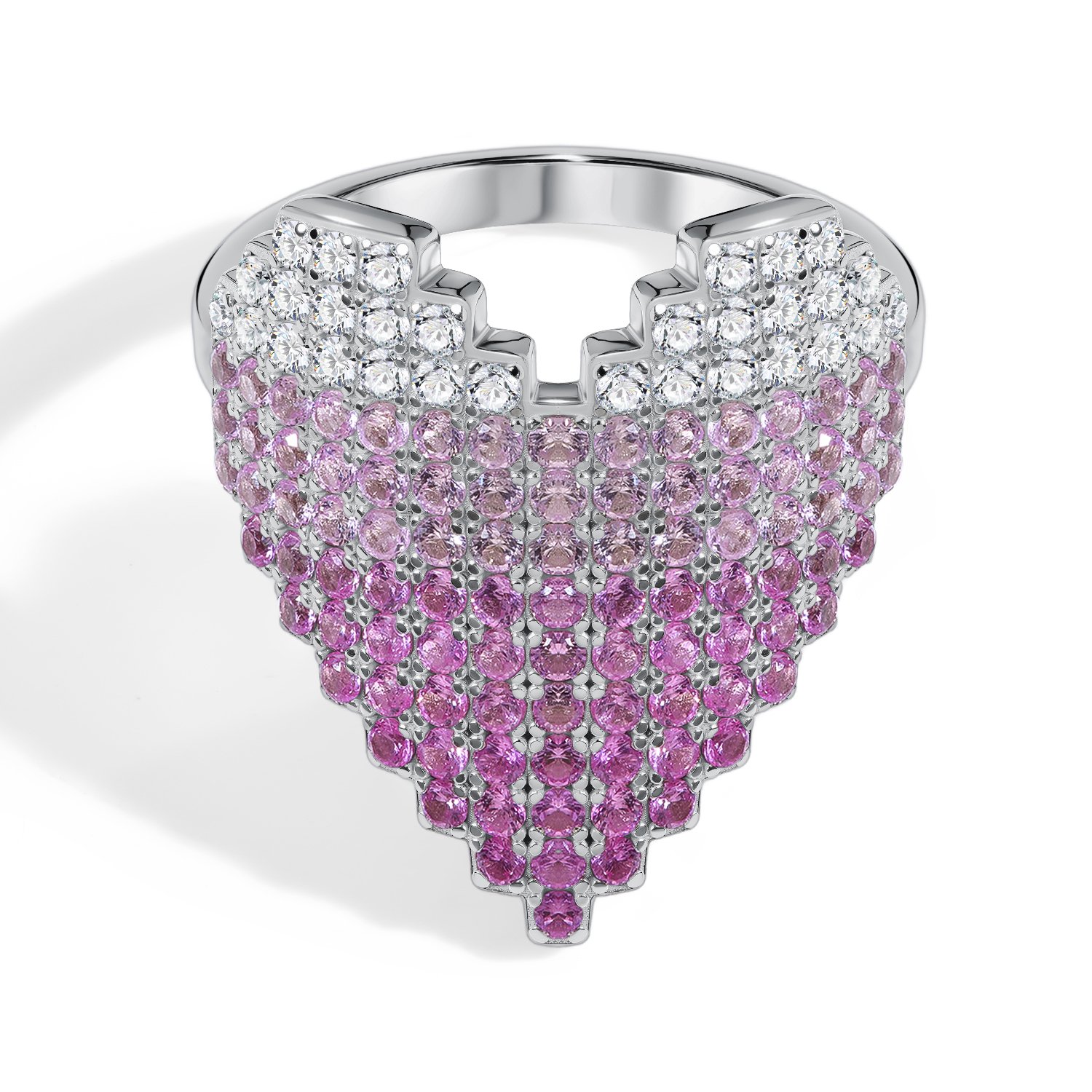 Серебряное кольцо с фианитами