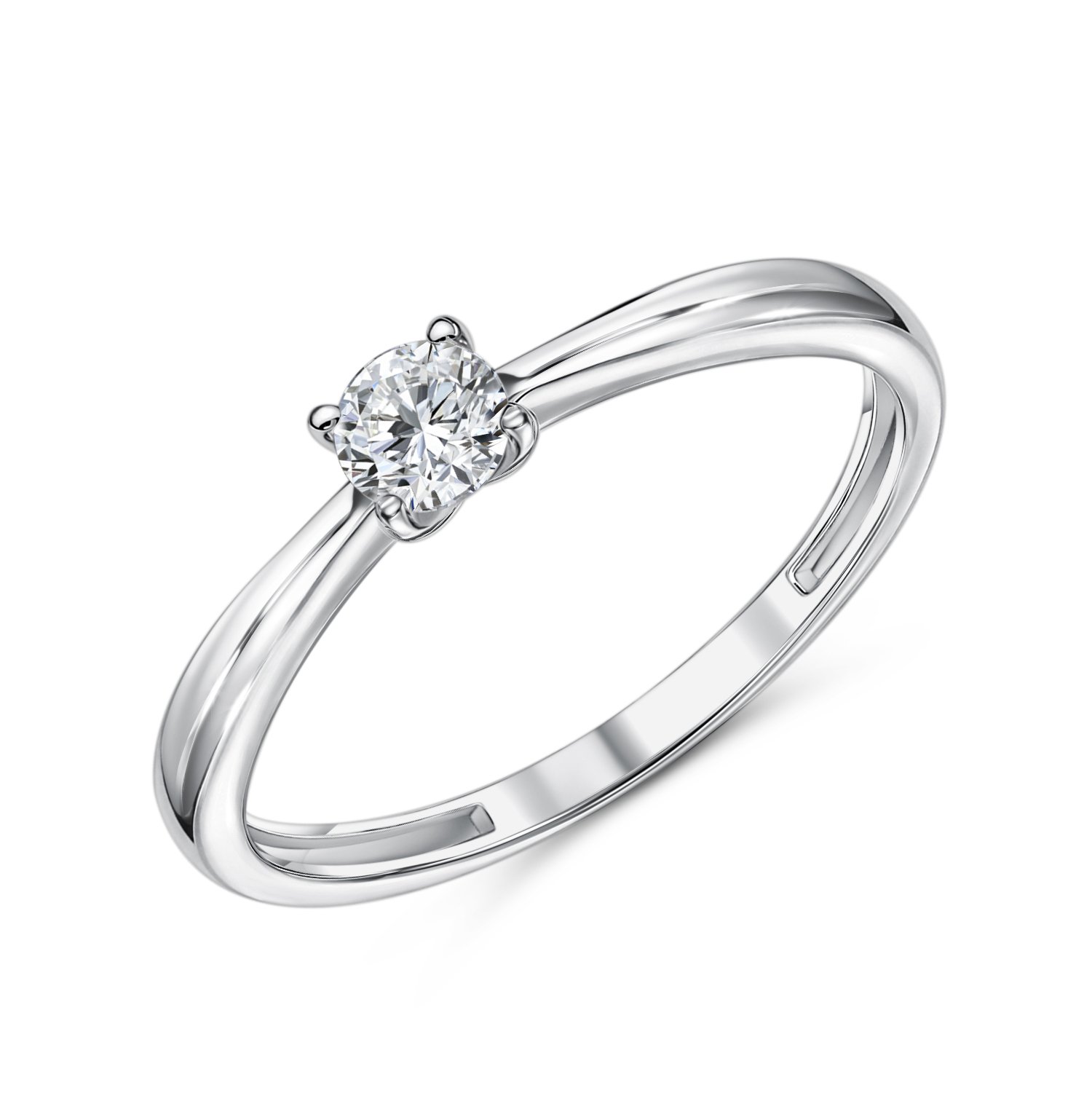 Фото «Золотое кольцо с бриллиантом выращенным»