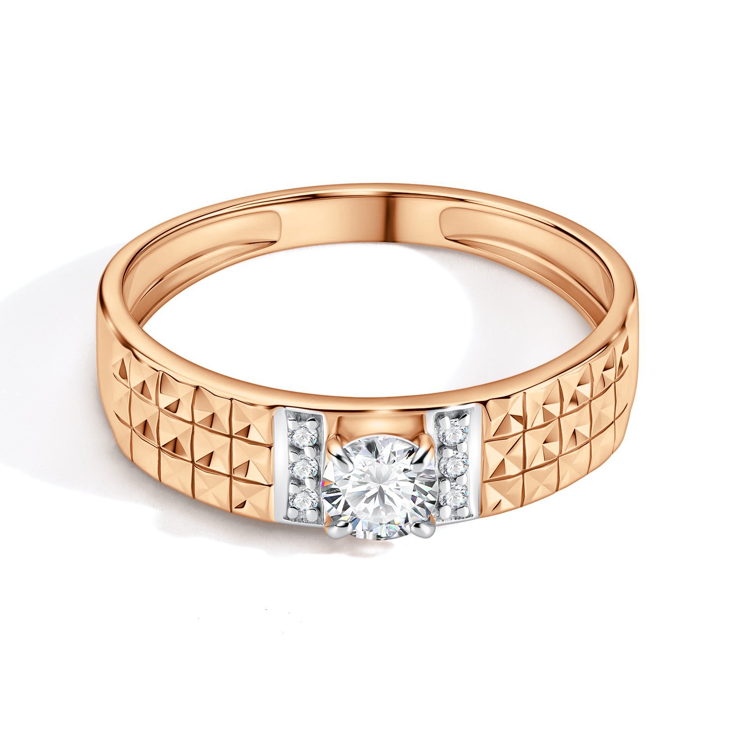 Золотое кольцо с фианитами