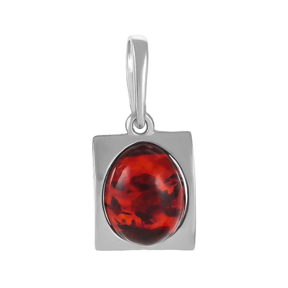 Подвеска из серебра с янтарем