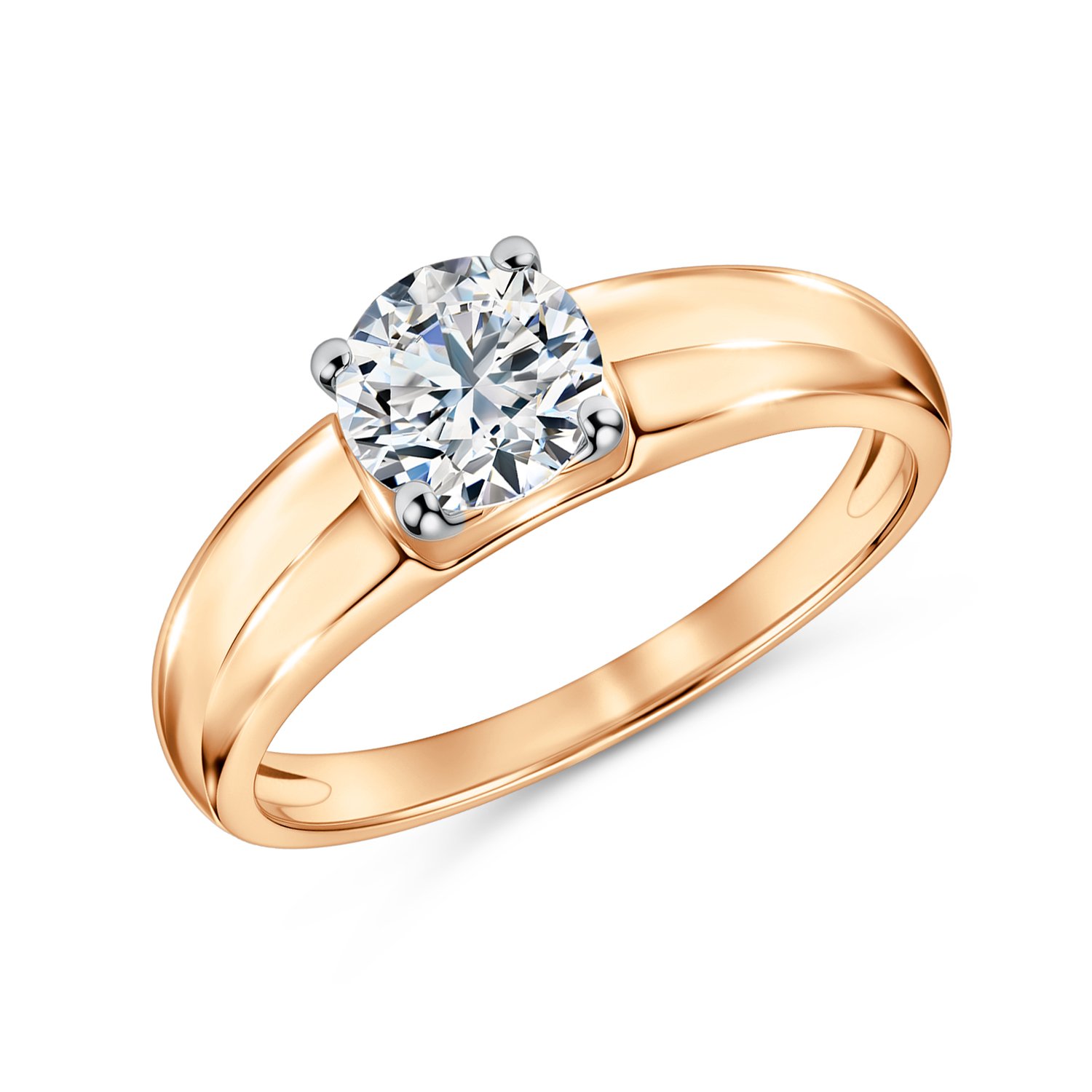 Фото «Золотое кольцо с бриллиантом выращенным»