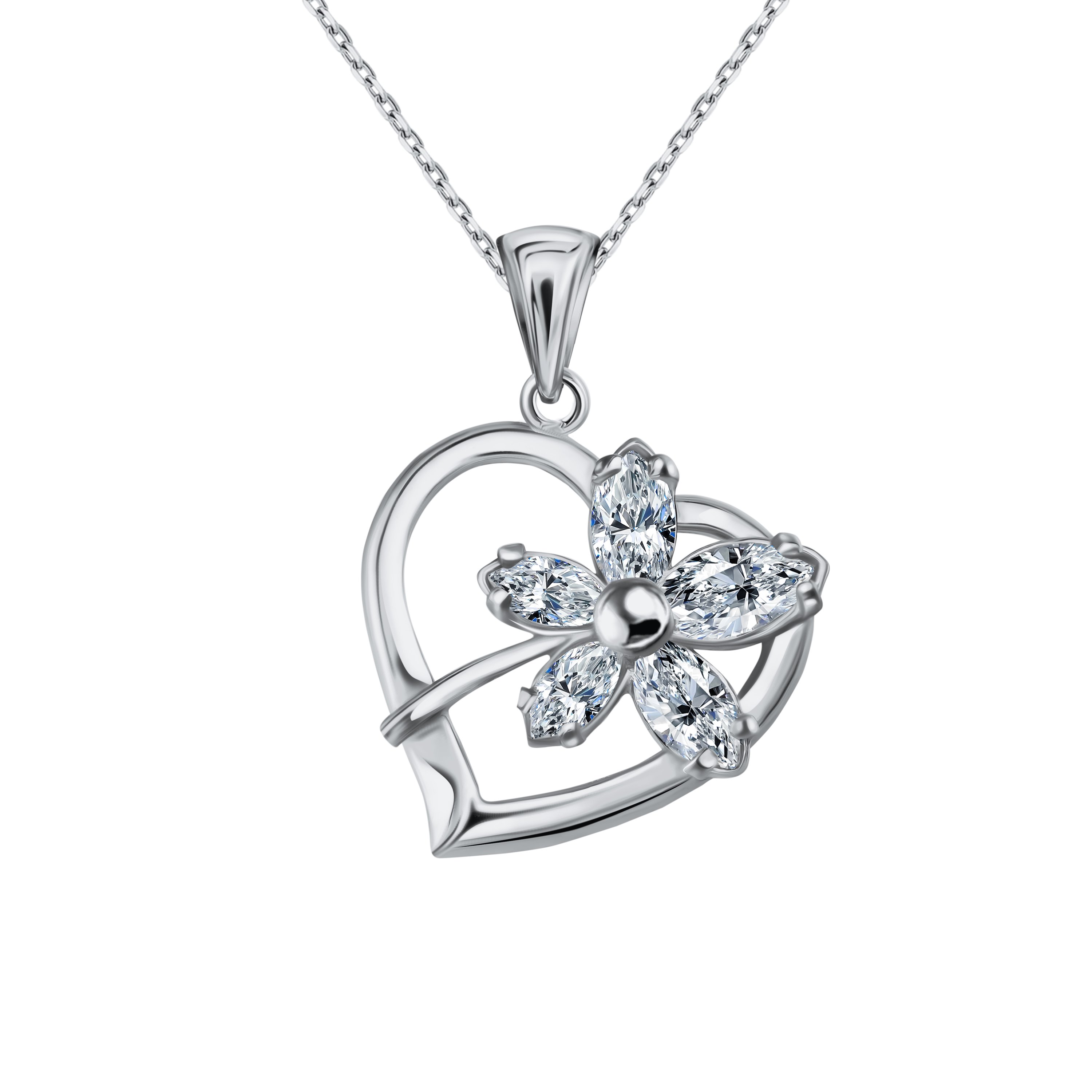 Серебряная подвеска с фианитами