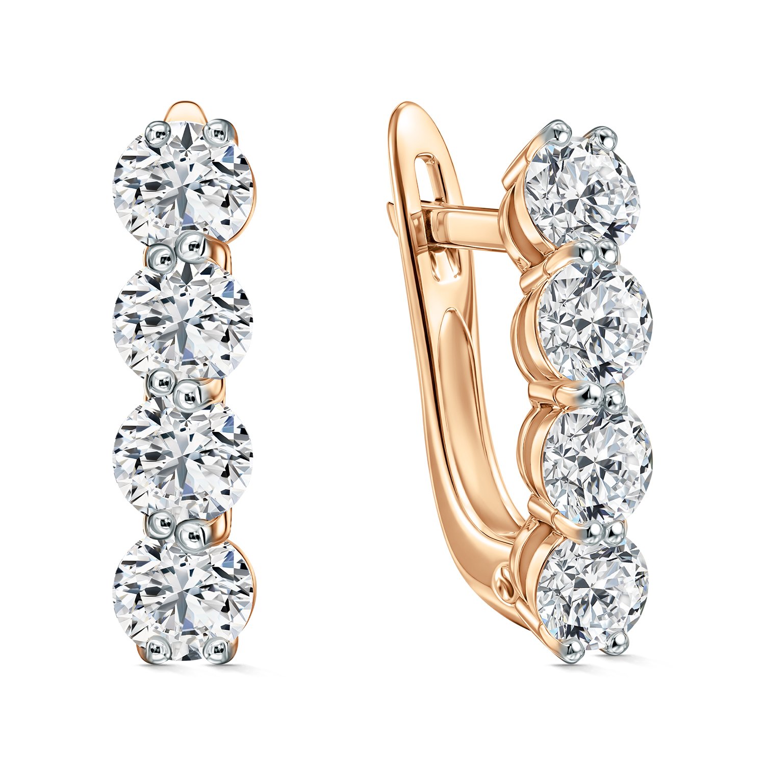 Фото «Золотые серьги с бриллиантами выращенными»