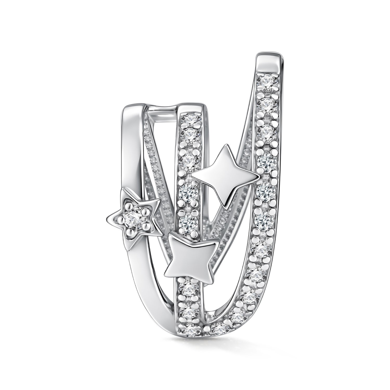 Серебряная серьга с фианитами