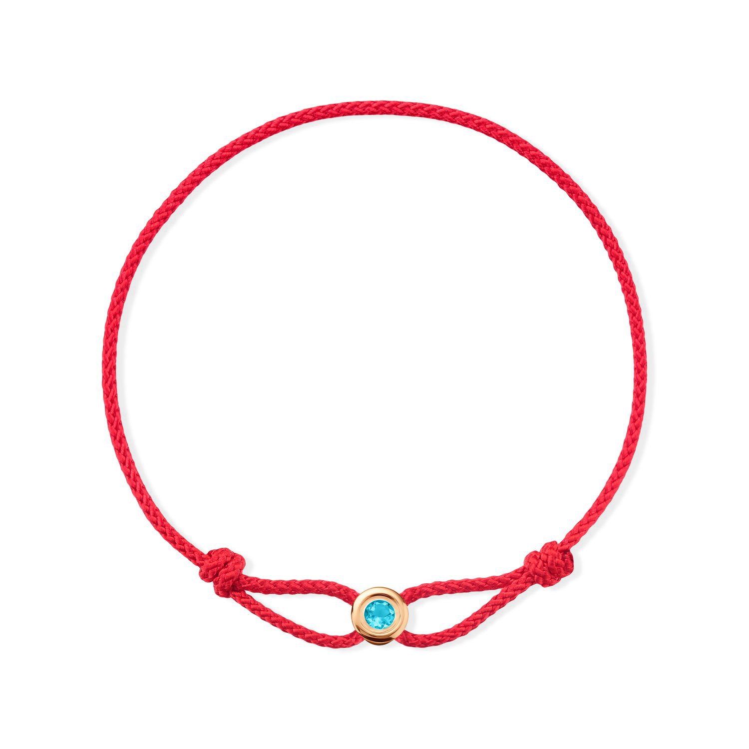 Фото «Браслет «красная нить» с золотой вставкой и топазом Swiss»