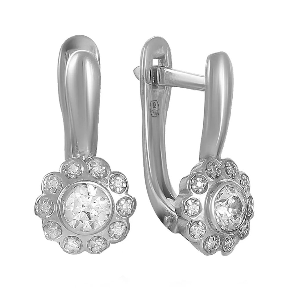 Фото «Серьги из серебра с фианитами SWAROVSKI и фианитами»