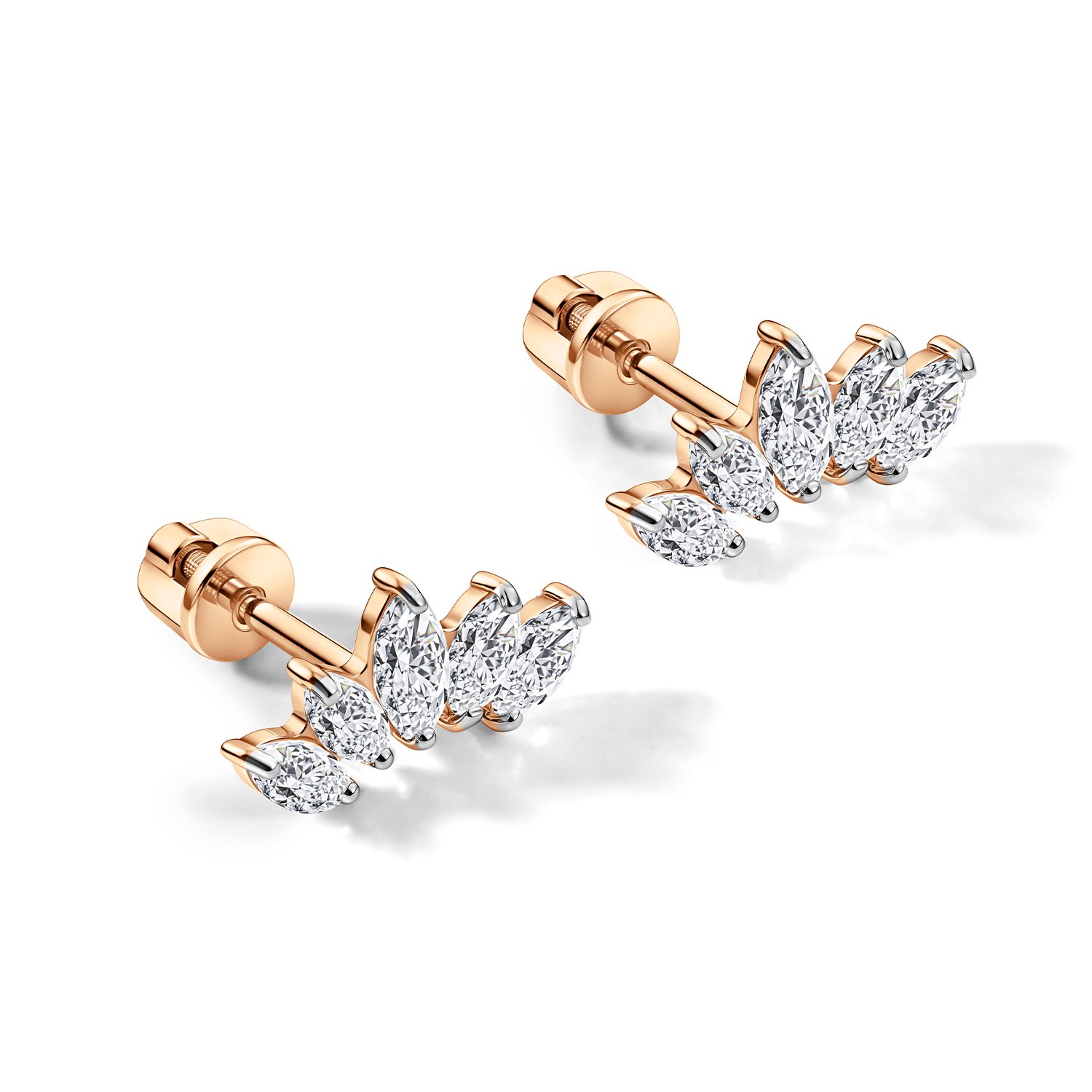 Золотые серьги с фианитами