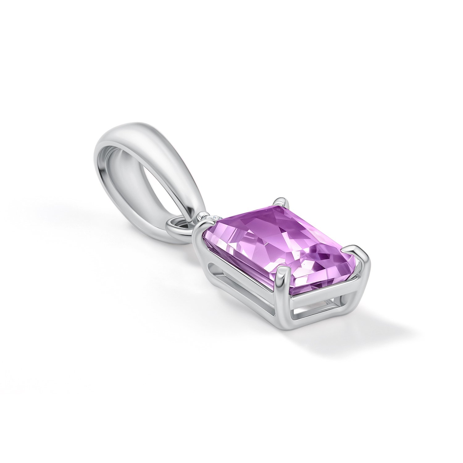 Золотая подвеска с аметистом и бриллиантами