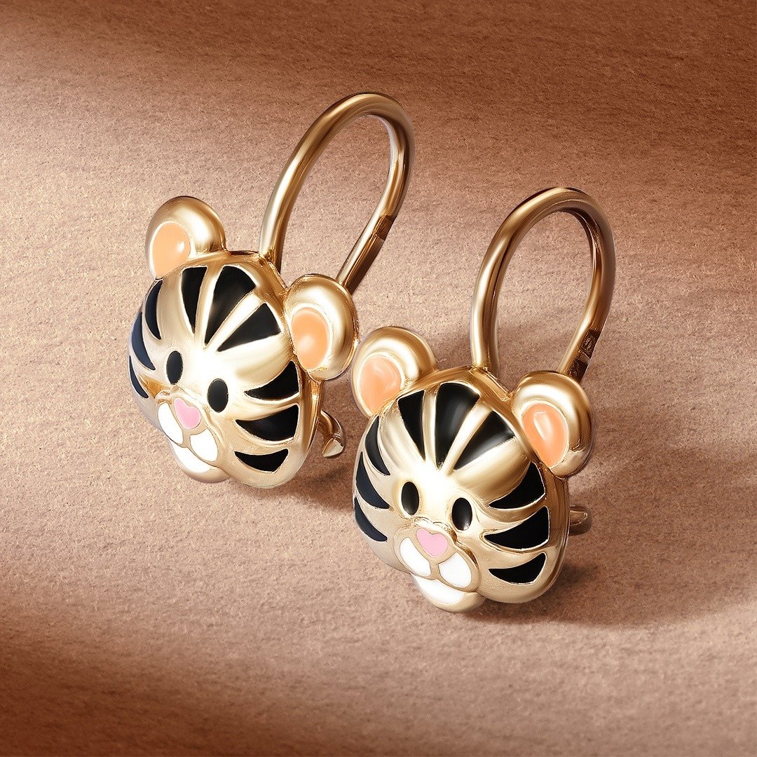 Серьги детские SOKOLOV из золота с эмалью