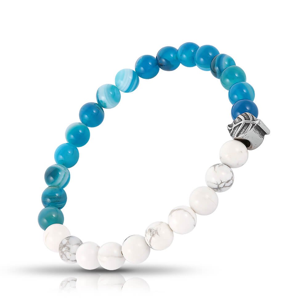 Браслет с агатом и говлитом