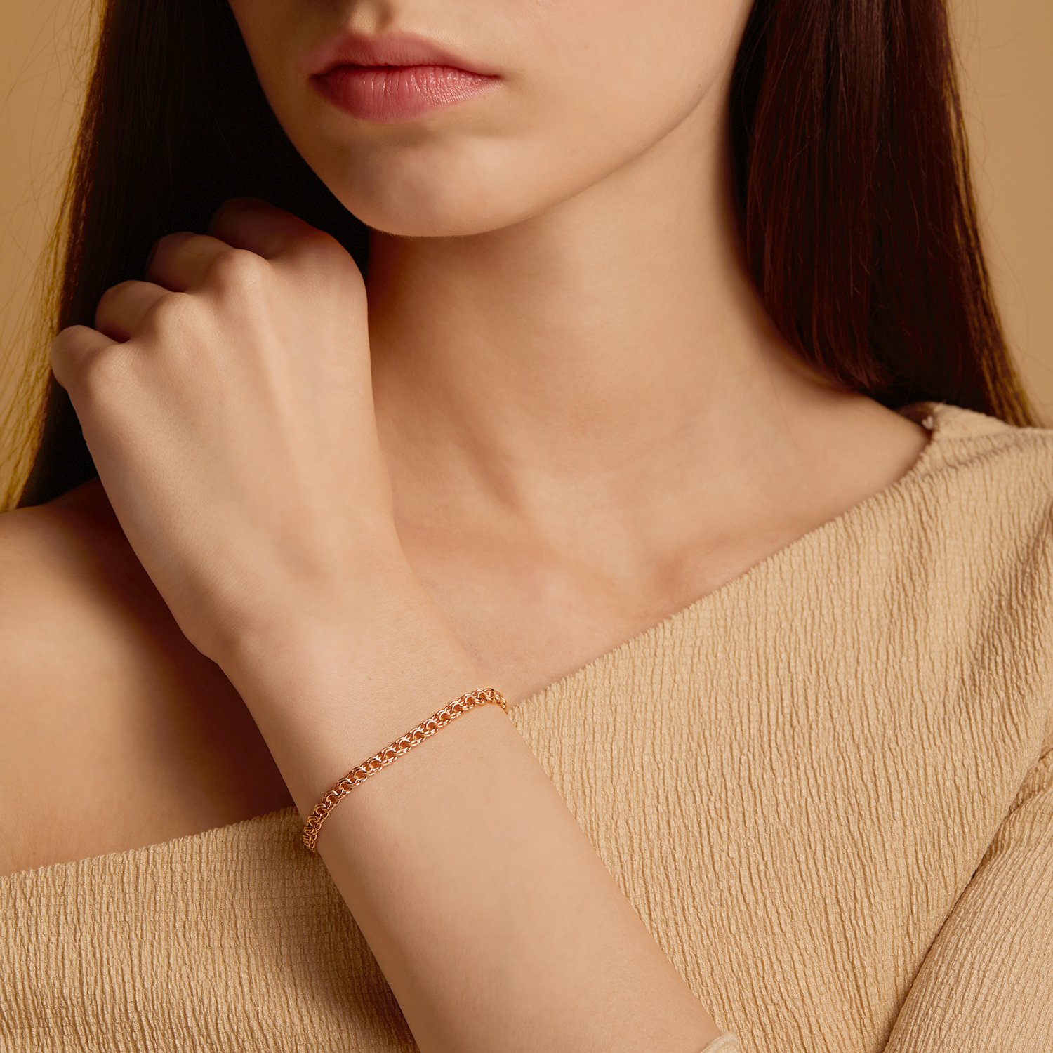 Золотой браслет облегченный