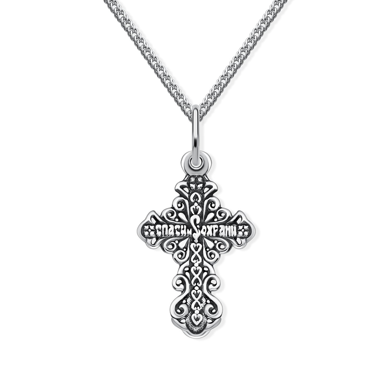 Серебряный крест с чернением