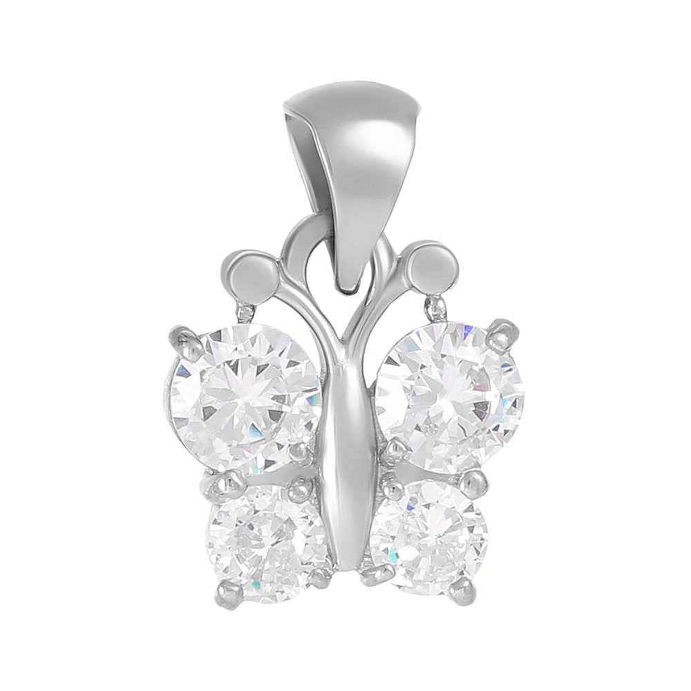 Подвеска Бабочка из серебра с фианитами