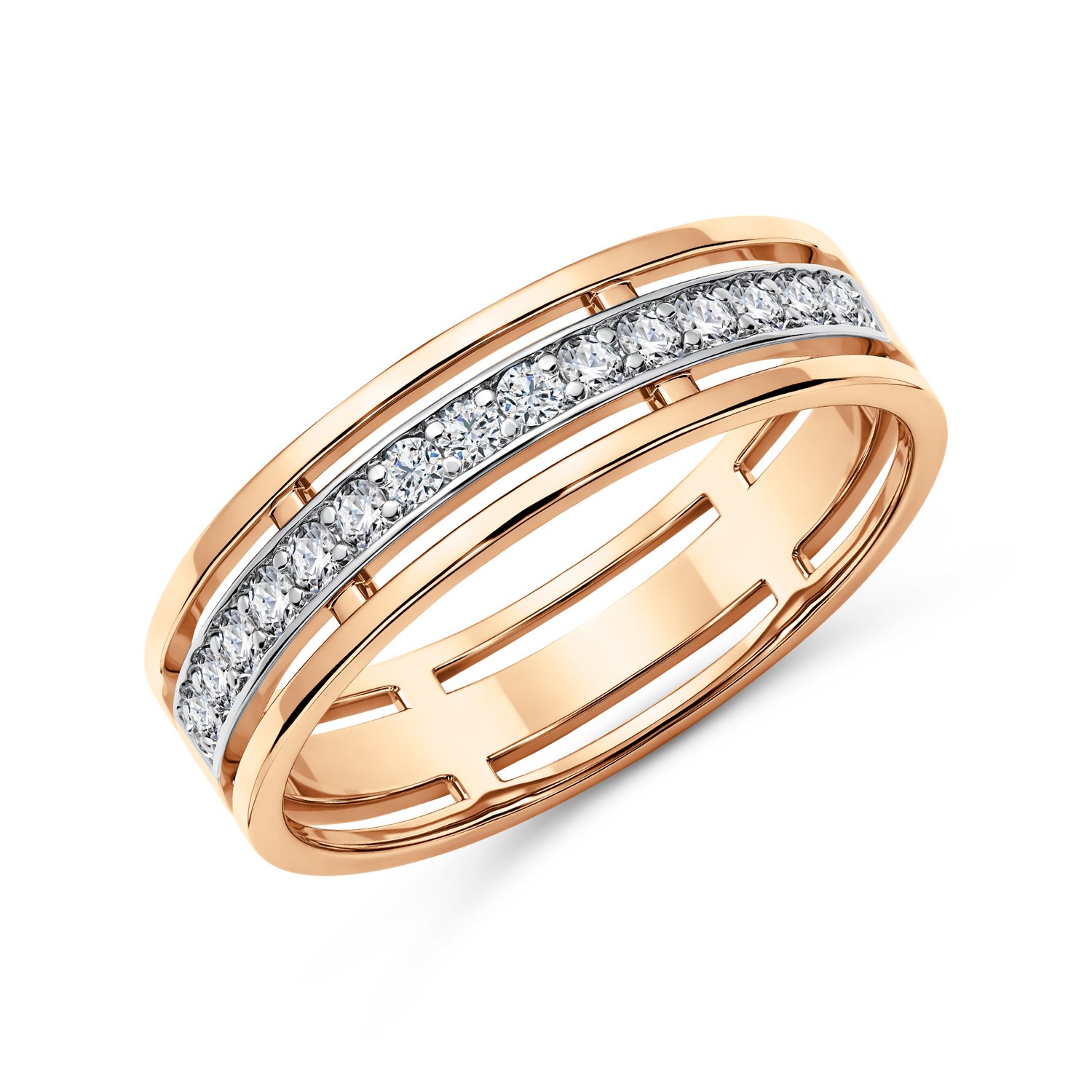 Фото «Золотое кольцо с бриллиантами выращенными»