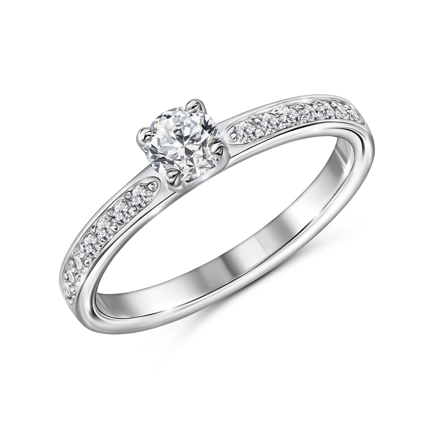 Фото «Серебряное кольцо с бриллиантами выращенными»