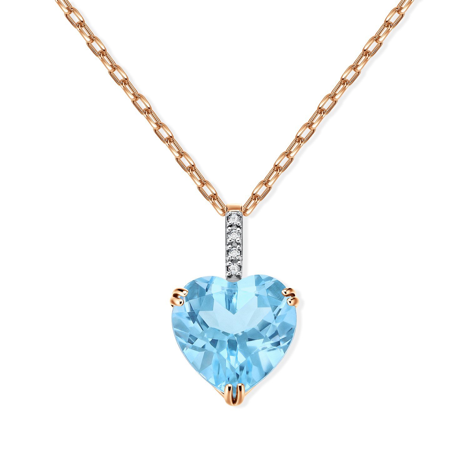 Фото «Золотая подвеска с топазом Sky и бриллиантами»