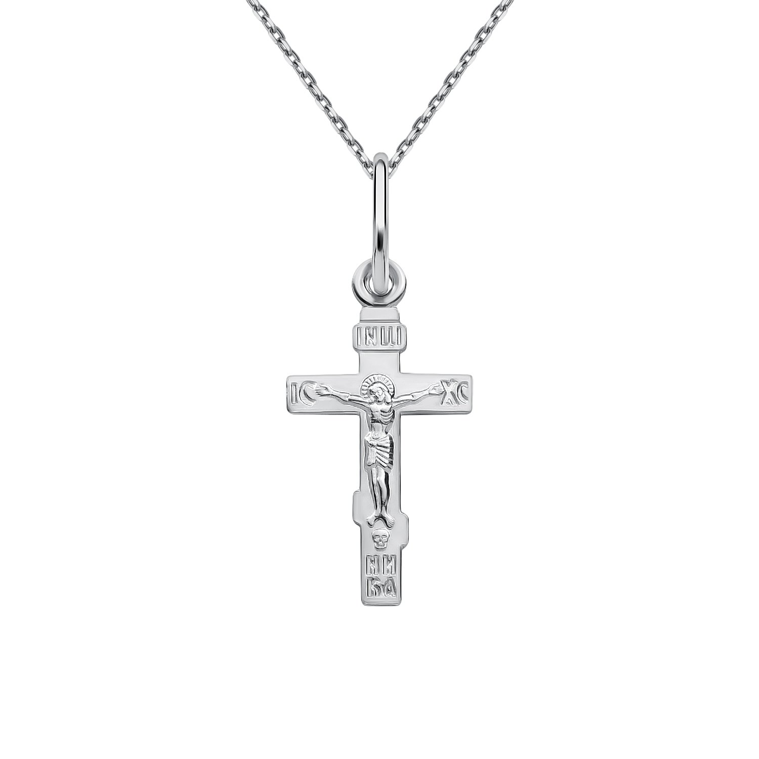 Серебряный крест с родированием