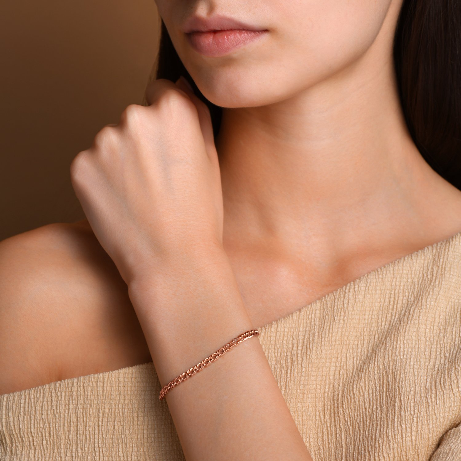 Золотой браслет облегченный