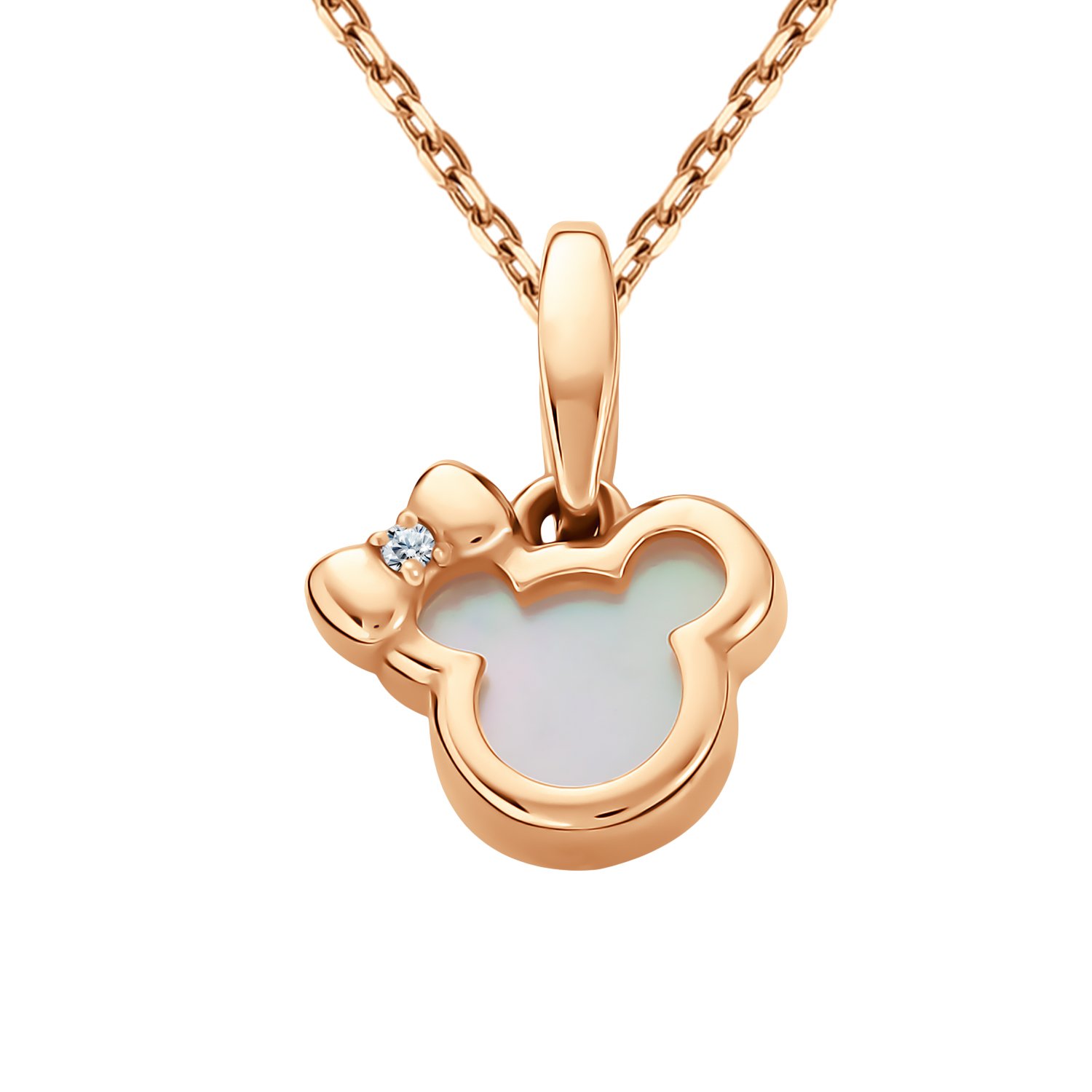 Золотая подвеска с перламутром и фианитом