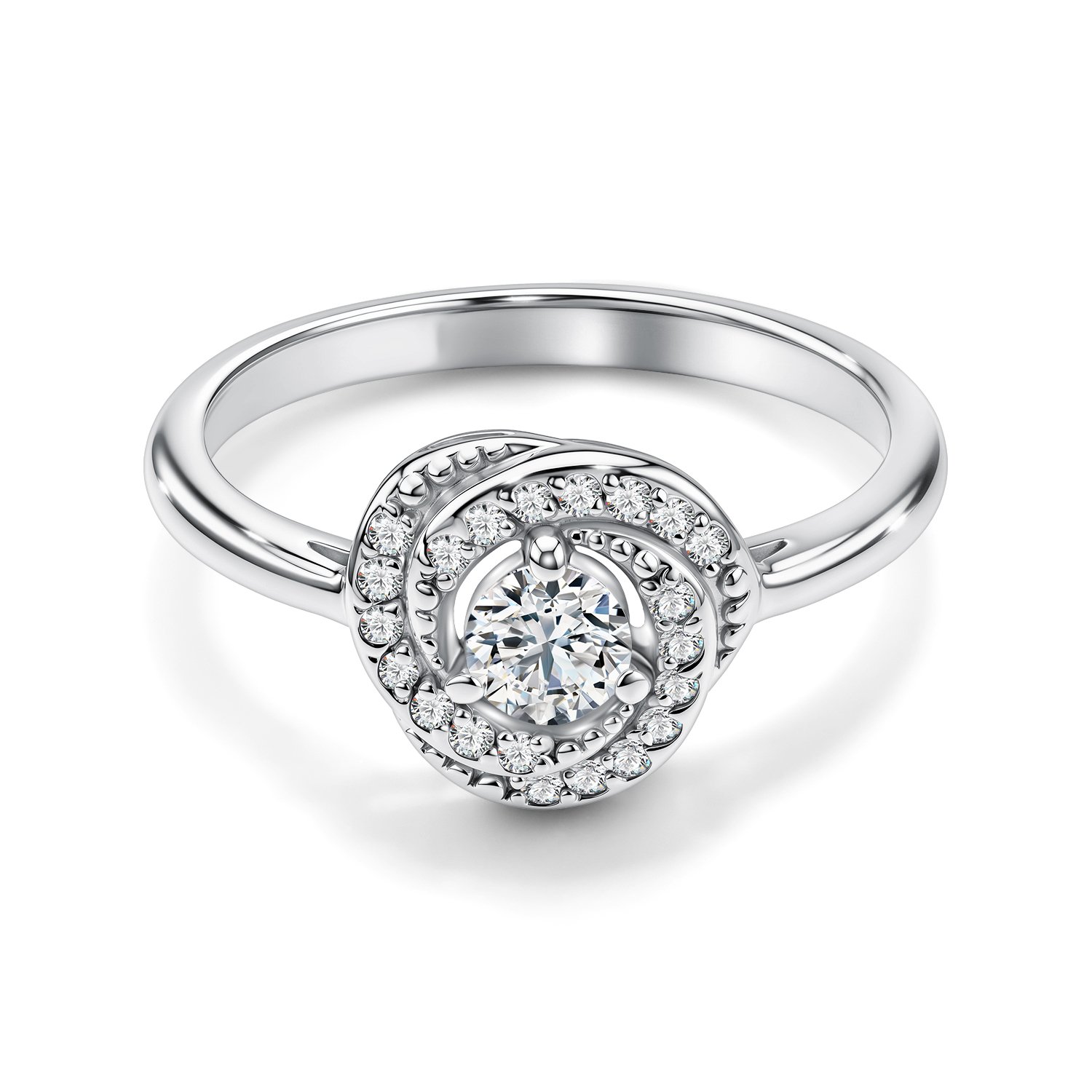 Серебряное кольцо с бриллиантами выращенными