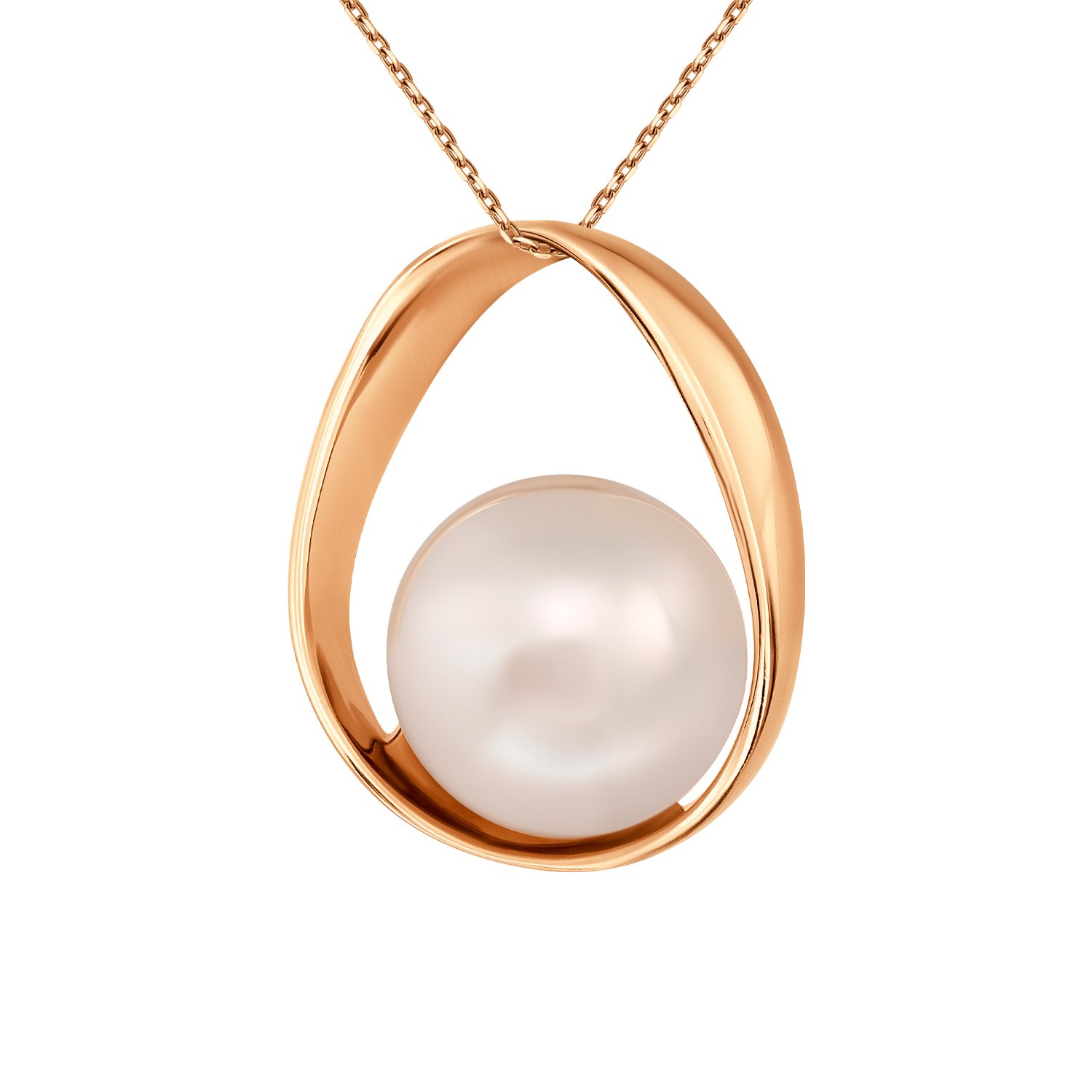 Серебряная подвеска с жемчугом и позолотой