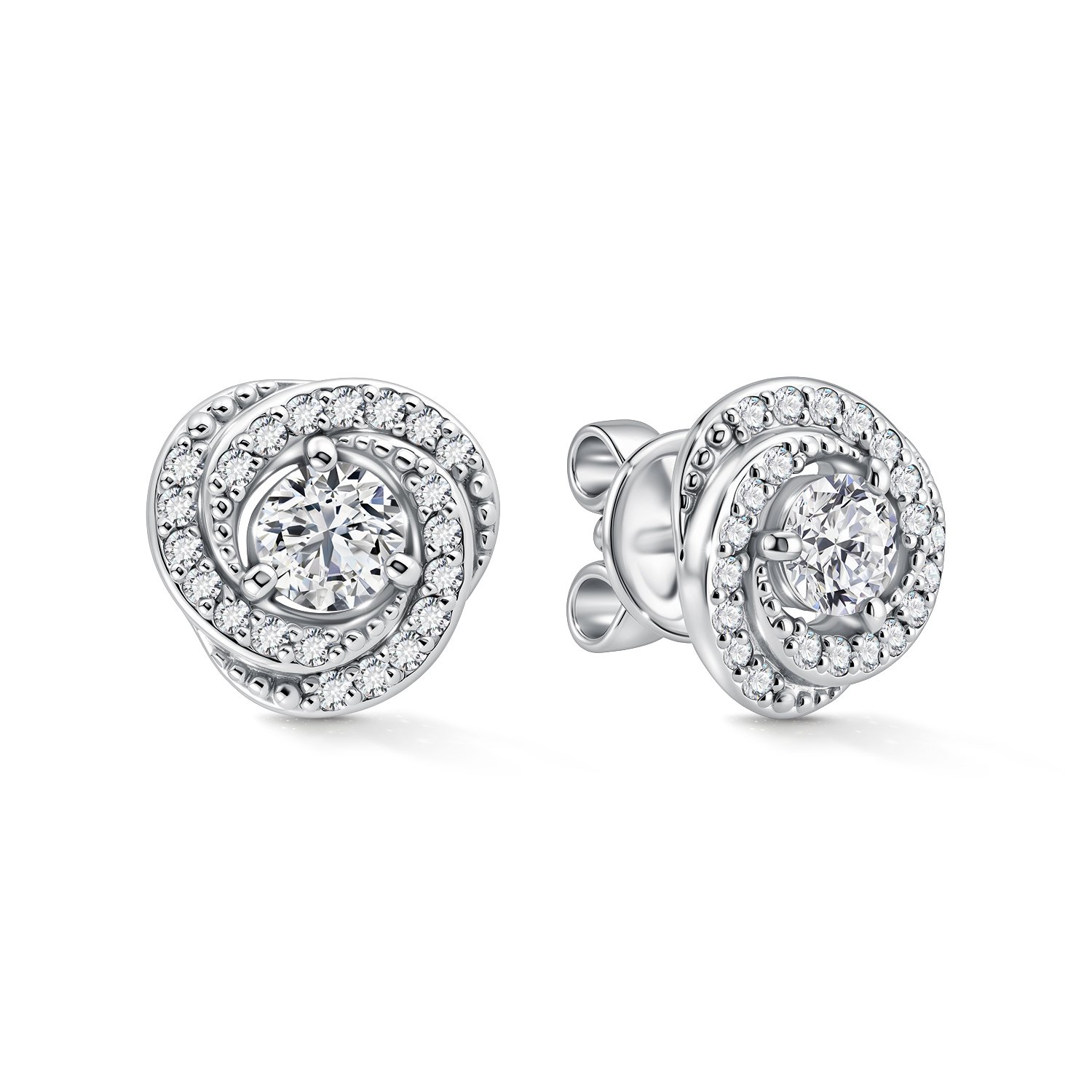 Фото «Серебряные серьги с бриллиантами выращенными»