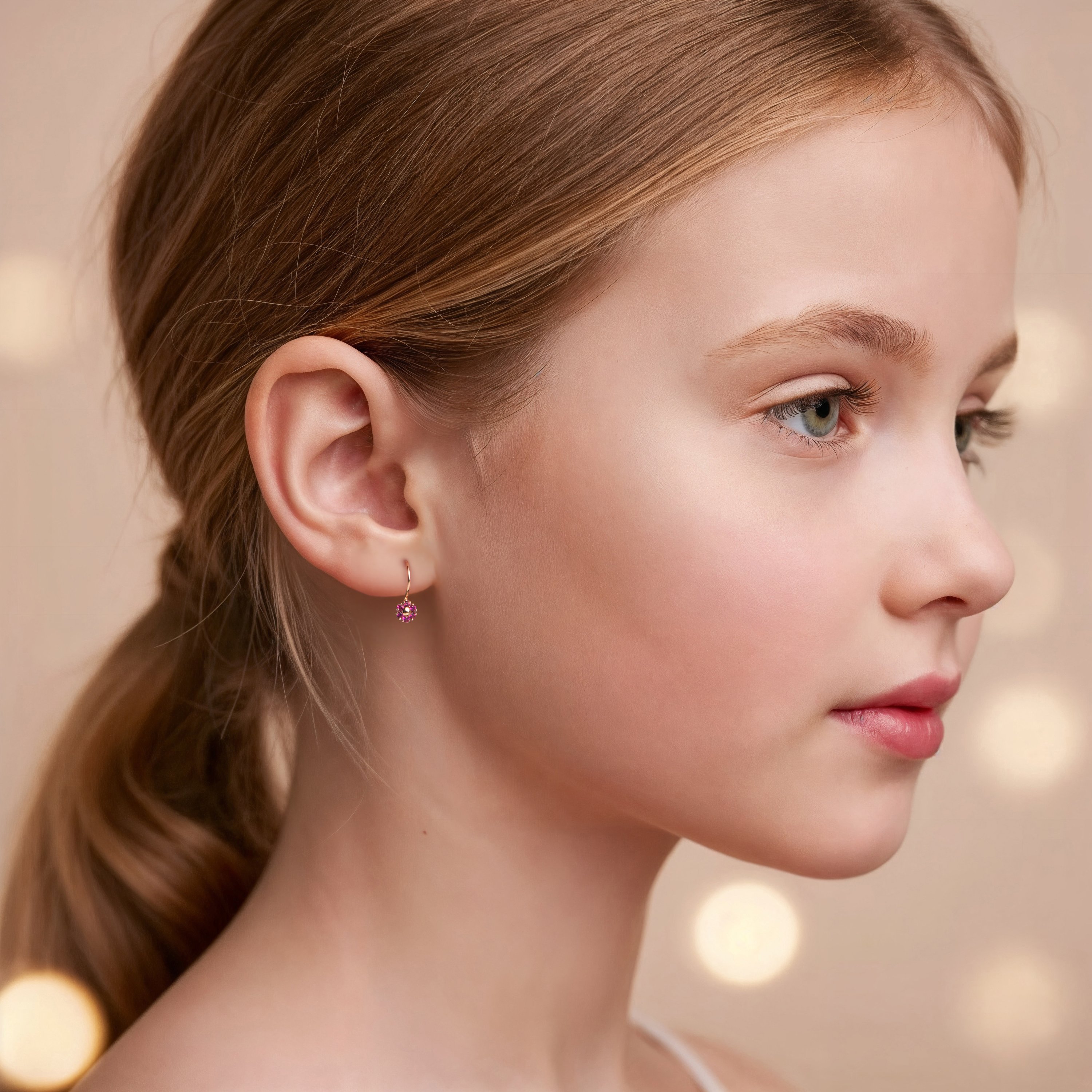 Золотые серьги с фианитами