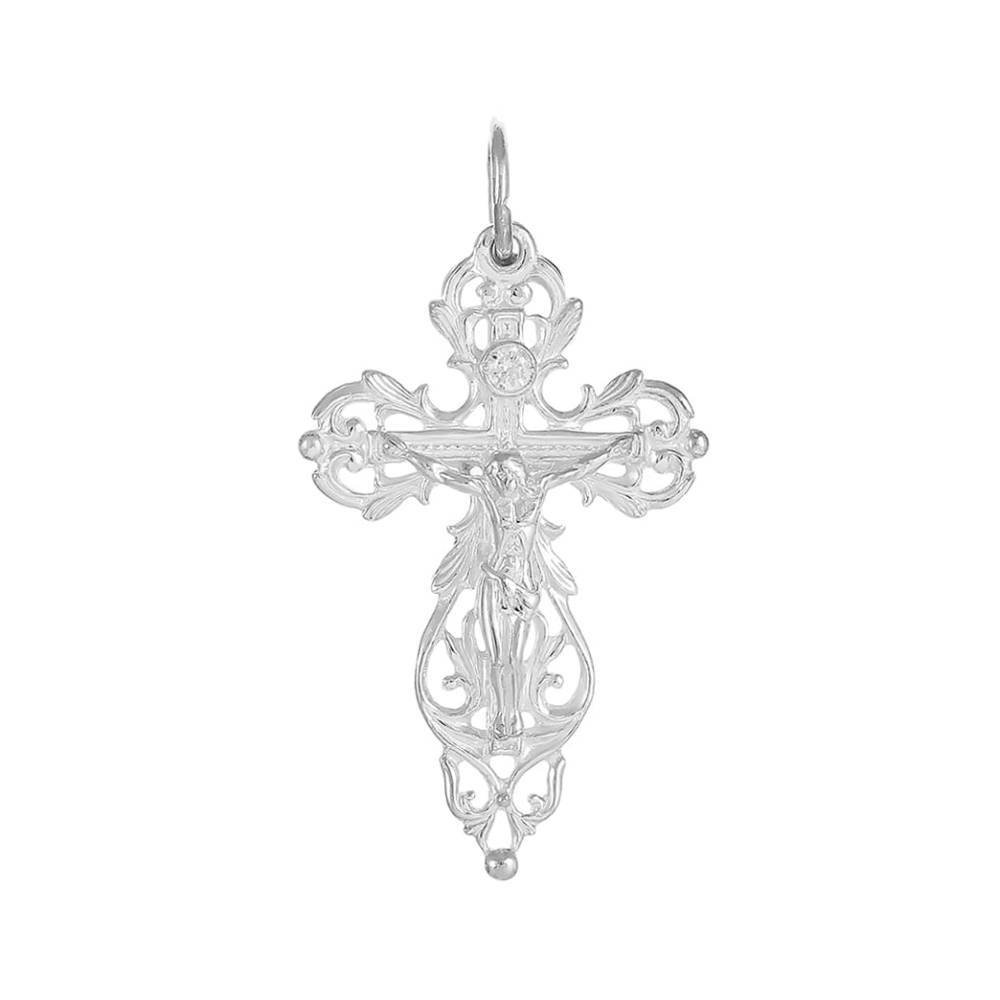 Крестик из серебра с фианитом