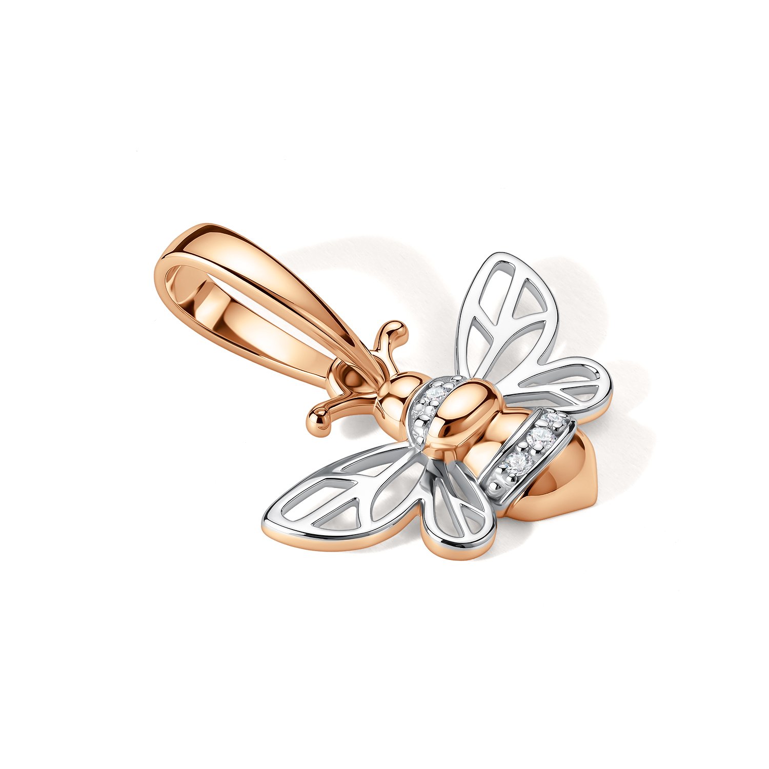 Золотая подвеска с фианитами