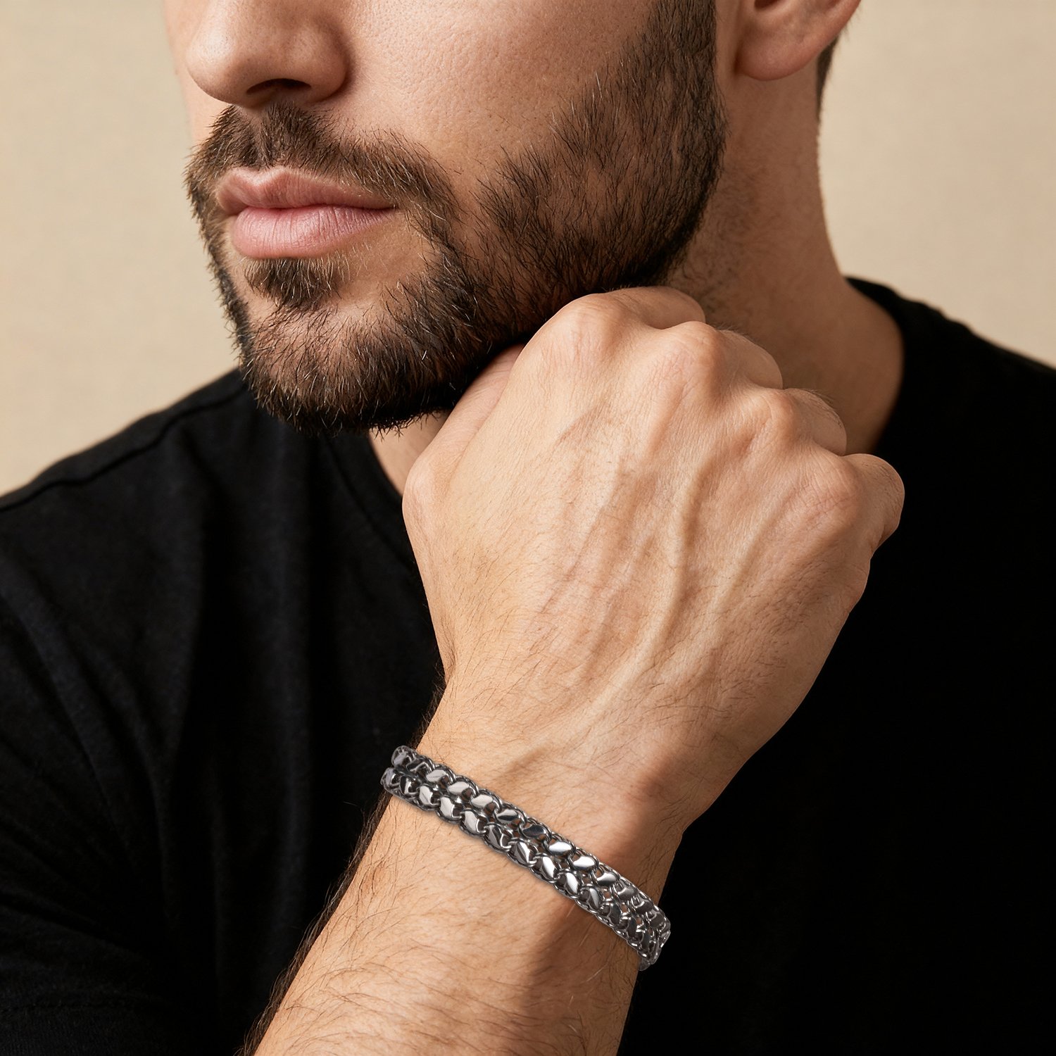 Серебряный браслет ручной работы полновесный