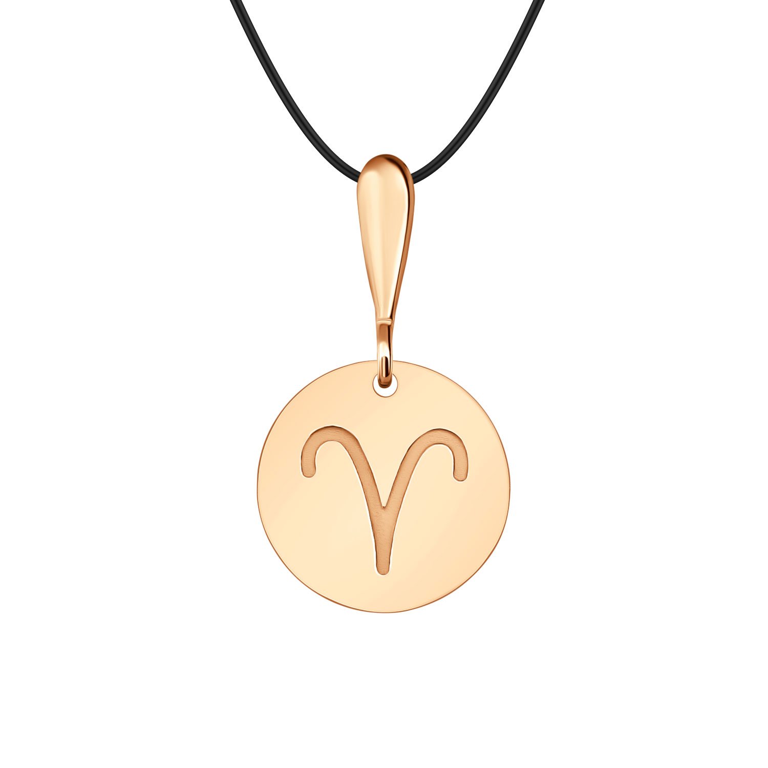 Серебряная подвеска со знаком зодиака Овен и позолотой