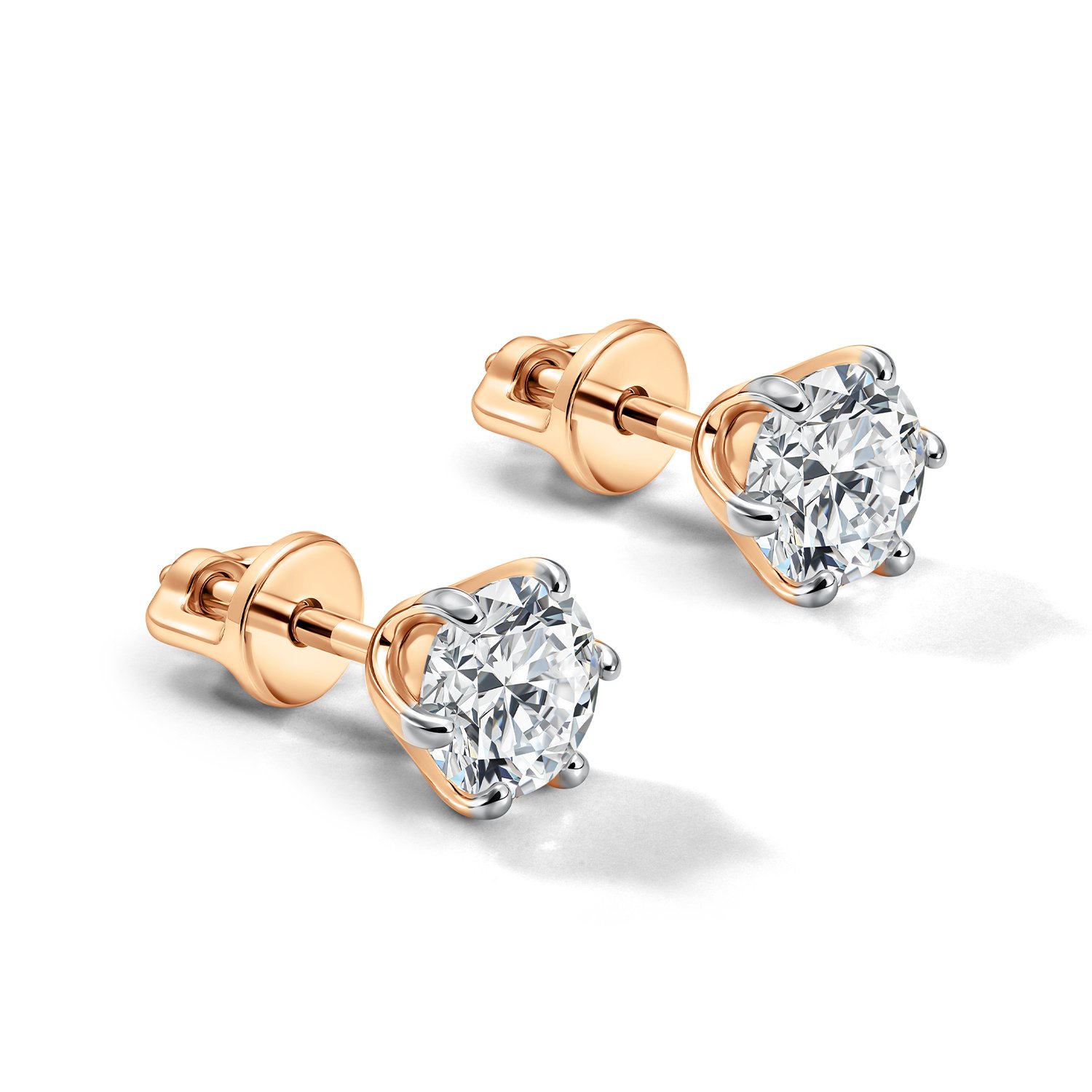 Золотые серьги с бриллиантами выращенными