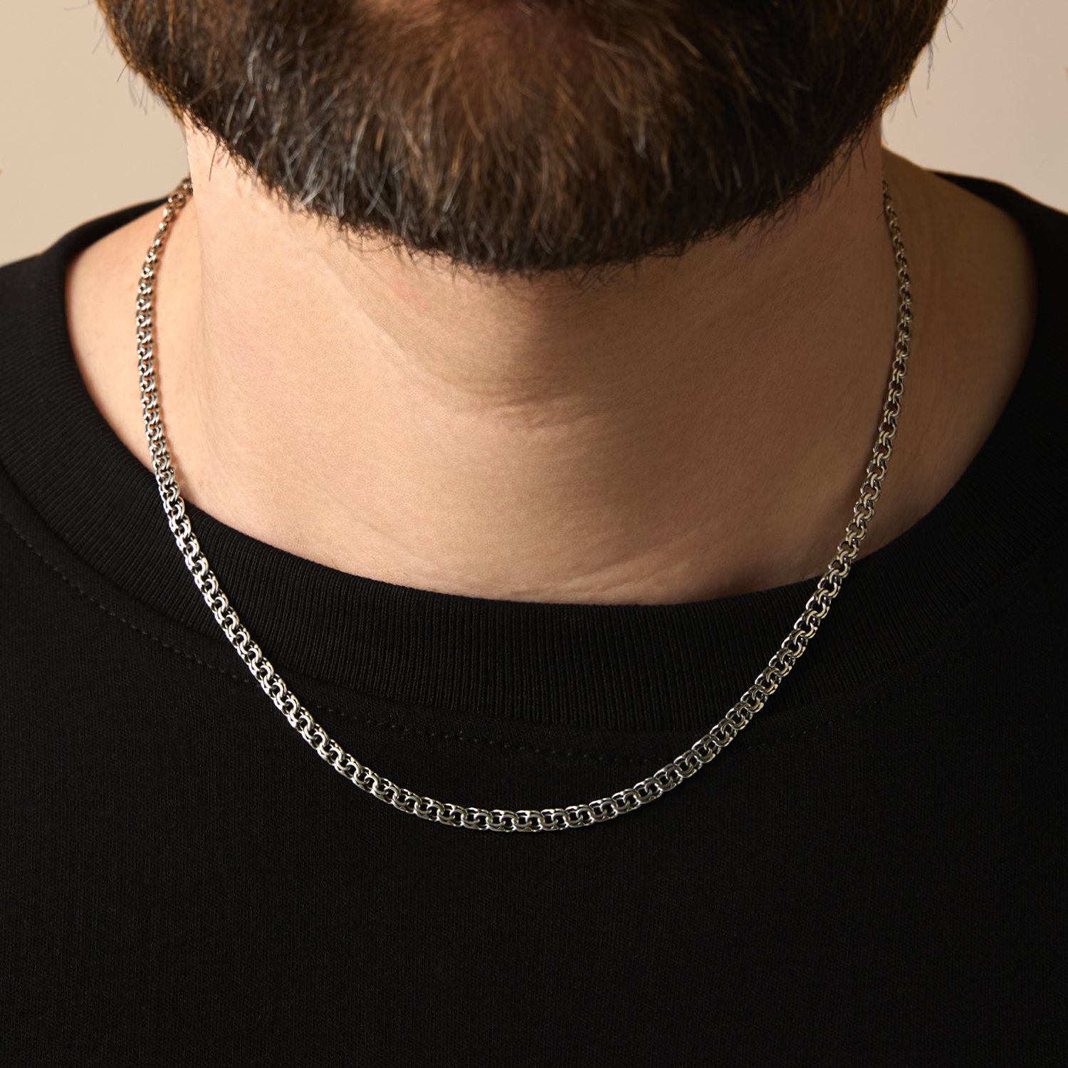 Серебряная цепь ручной работы полновесная