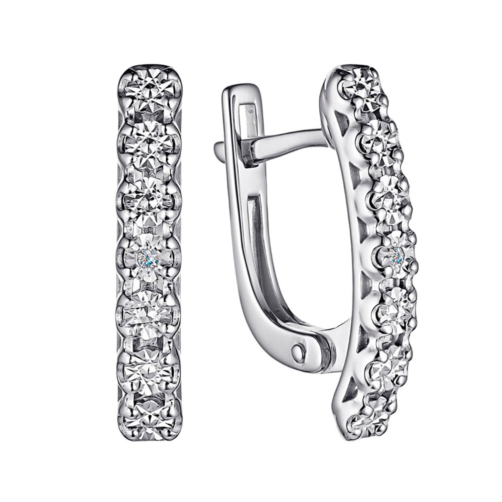 Фото «Серебряные серьги с бриллиантами и родированием»