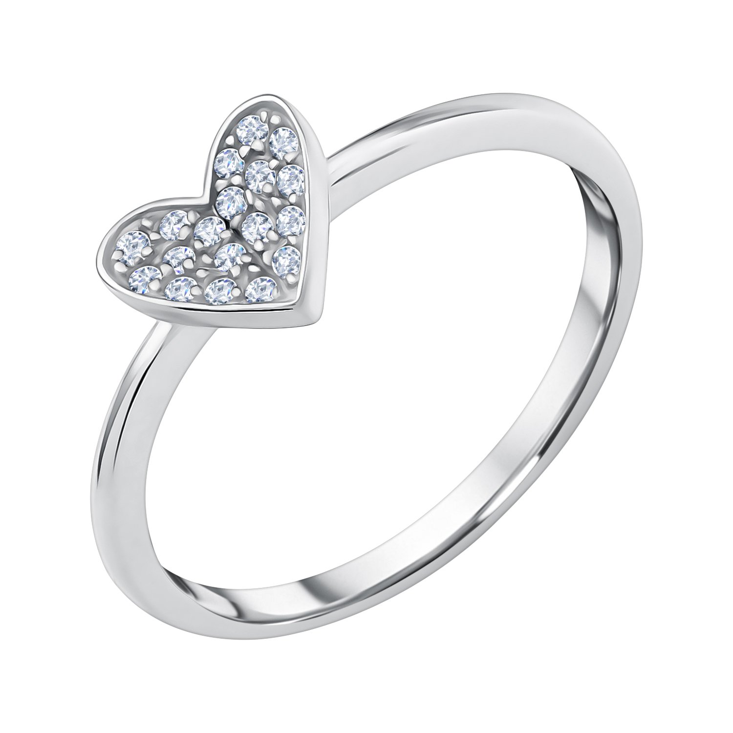 Фото «Серебряное кольцо Сердце с фианитами»