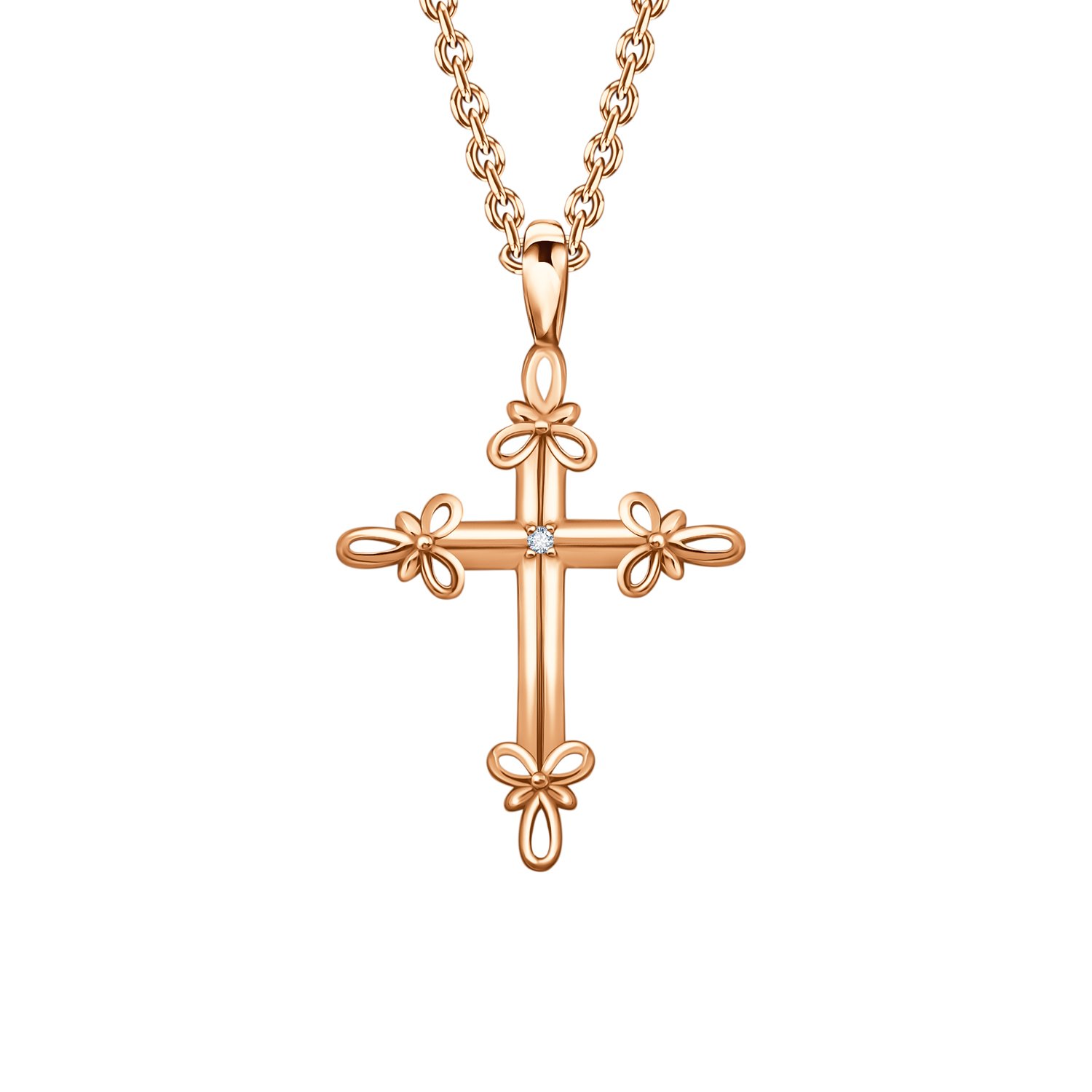 Золотая подвеска с фианитом