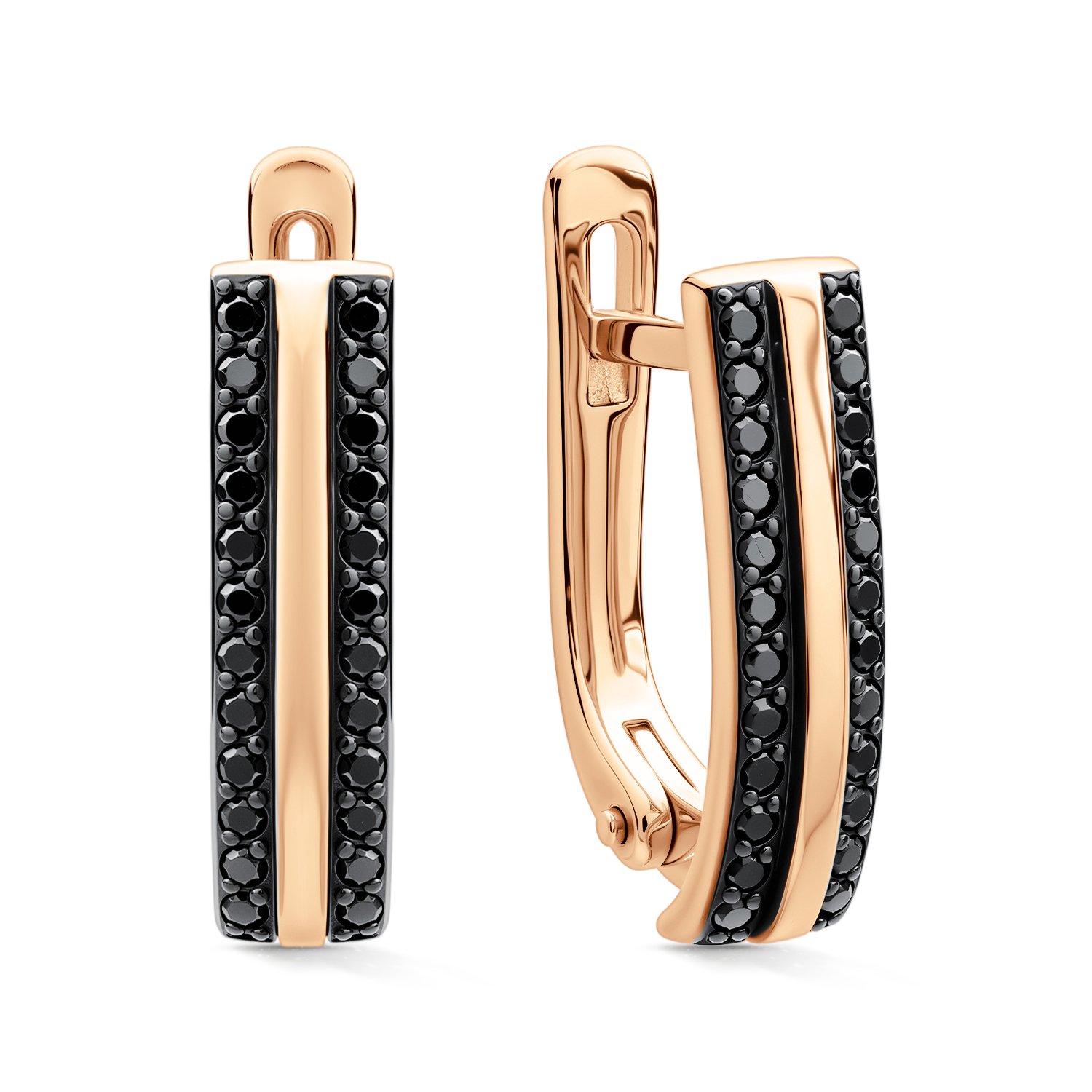 Фото «Золотые серьги с черными бриллиантами»