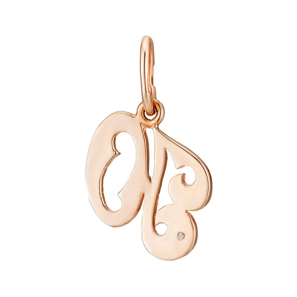 Золотая подвеска буква Ю с фианитом