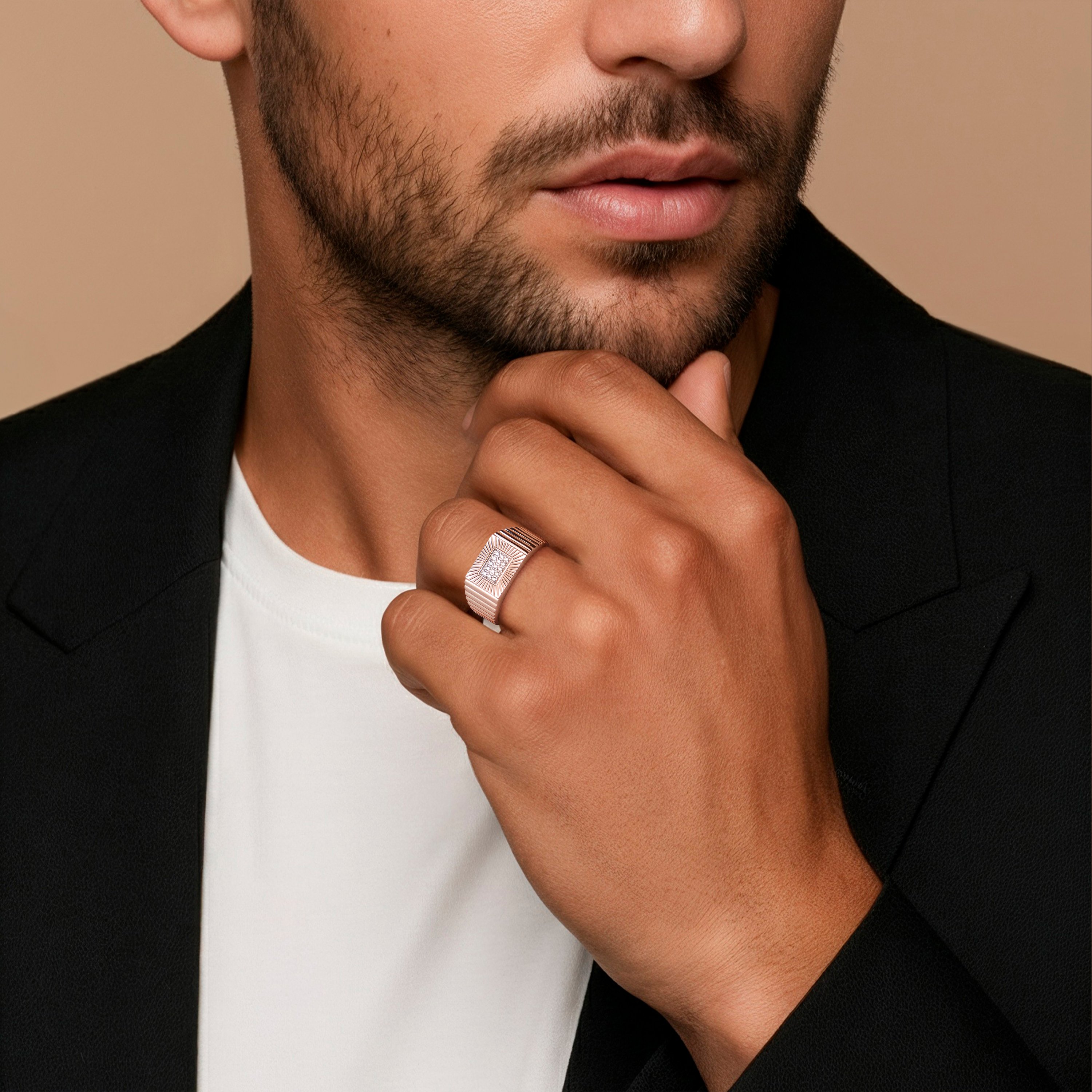 Золотя печатка с бриллиантами