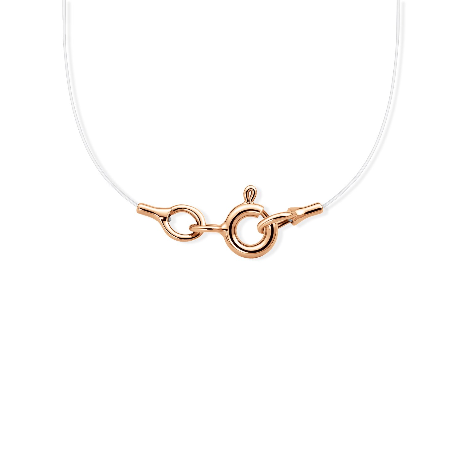 Золотое колье на леске с цитрином