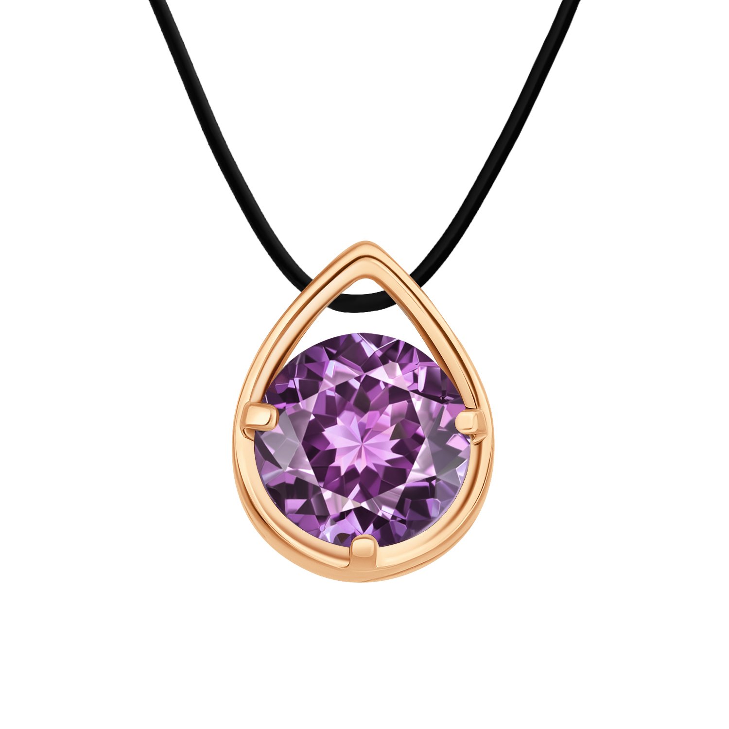 Золотая подвеска с аметистом