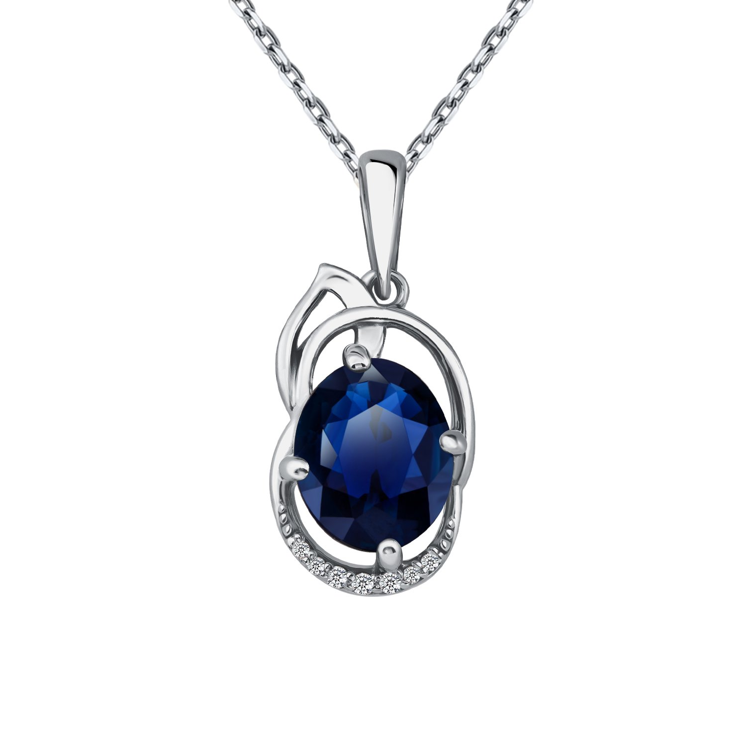 Серебряная подвеска с алпанитом и фианитами