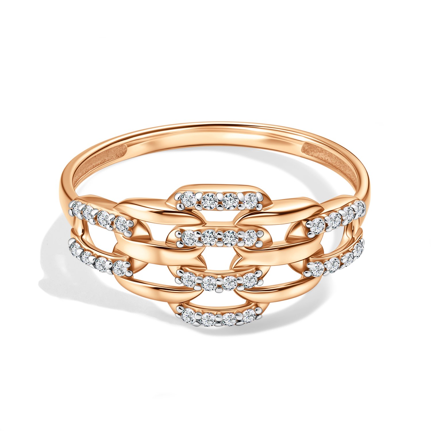 Золотое кольцо с фианитами