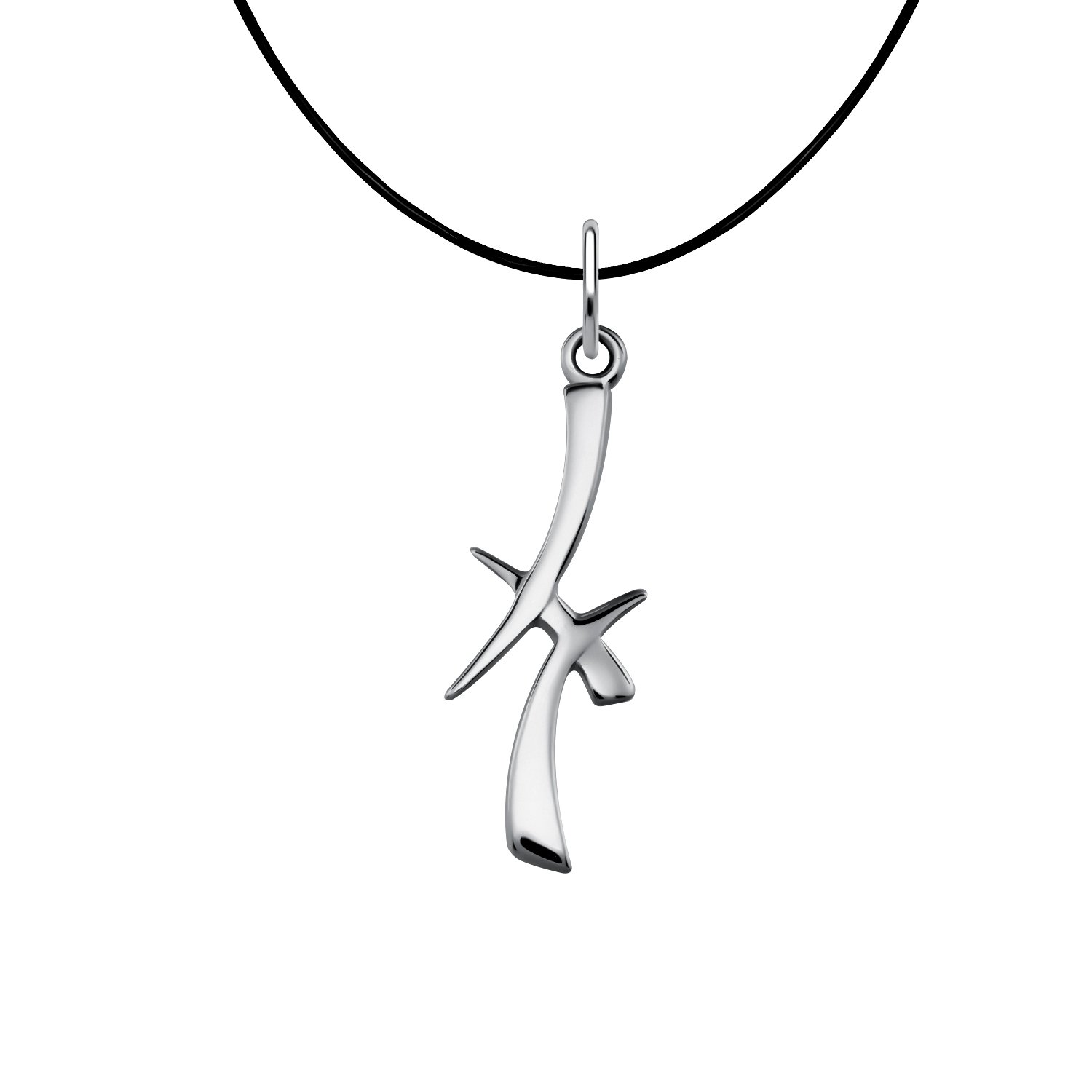 Серебряная подвеска с родированием со знаком зодиака Рыбы