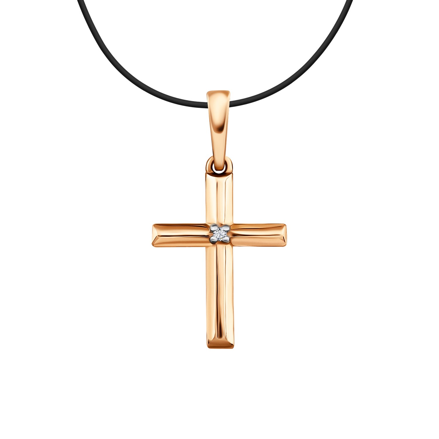 Золотая подвеска с фианитом