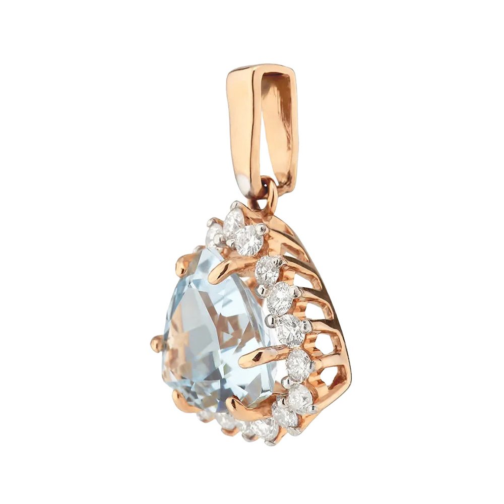 Золотая подвеска с топазом Sky и бриллиантами